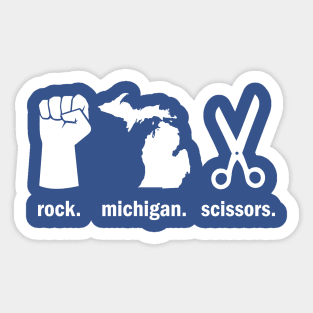 Rock Michigan Scissors Game Sticker